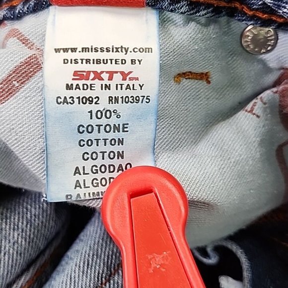 Miss Sixty 60 Low Rise Boot Cut Leg Made In Italy Y2K 90s Jeans 30x29 - Picture 12 of 12